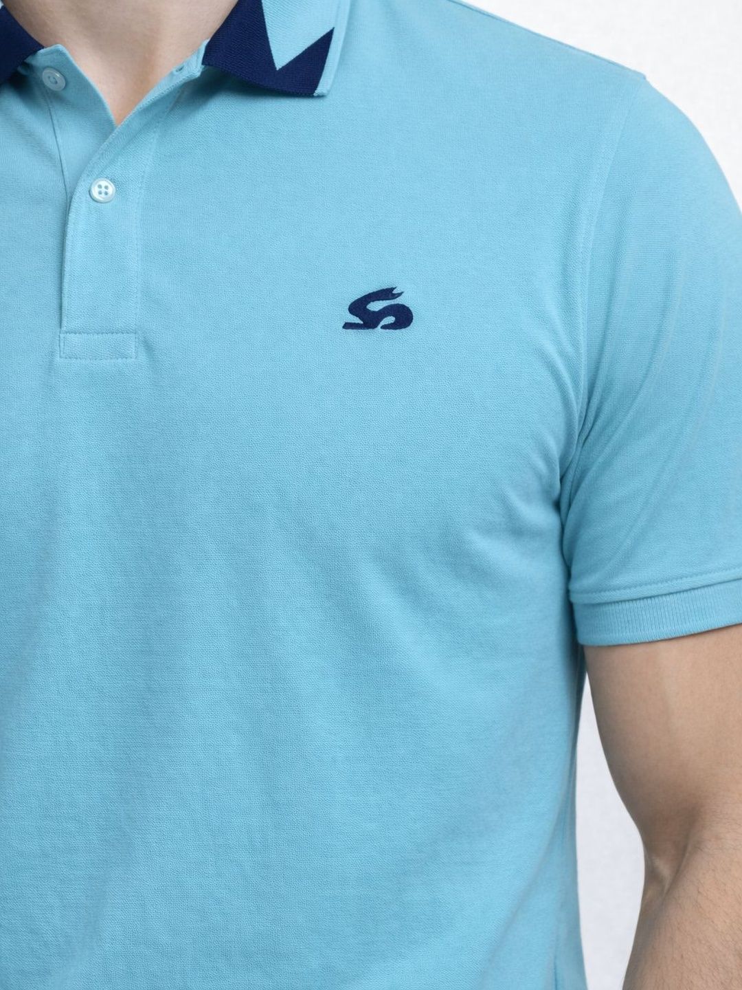 T-shirt Kolar Polo Logo Jenama ADRO Lelaki
