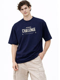 ADRO Graphic Printed Drop-Shoulder Sleeves Cotton T-shirt