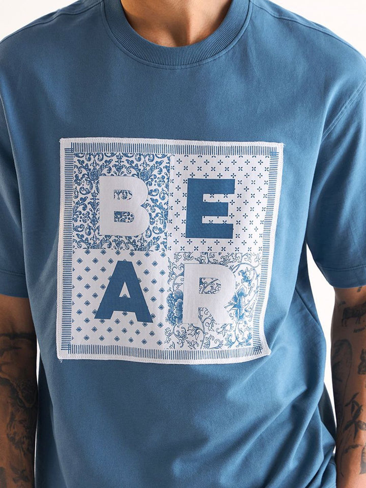 THE BEAR HOUSE Men Printed Drop-Shoulder Sleeves T-shirt
