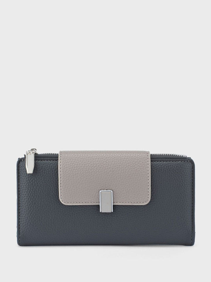 Lino Perros Women Textured Buckle Detail Two Fold Wallet