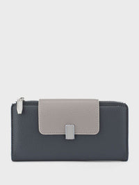 Lino Perros Women Textured Buckle Detail Two Fold Wallet