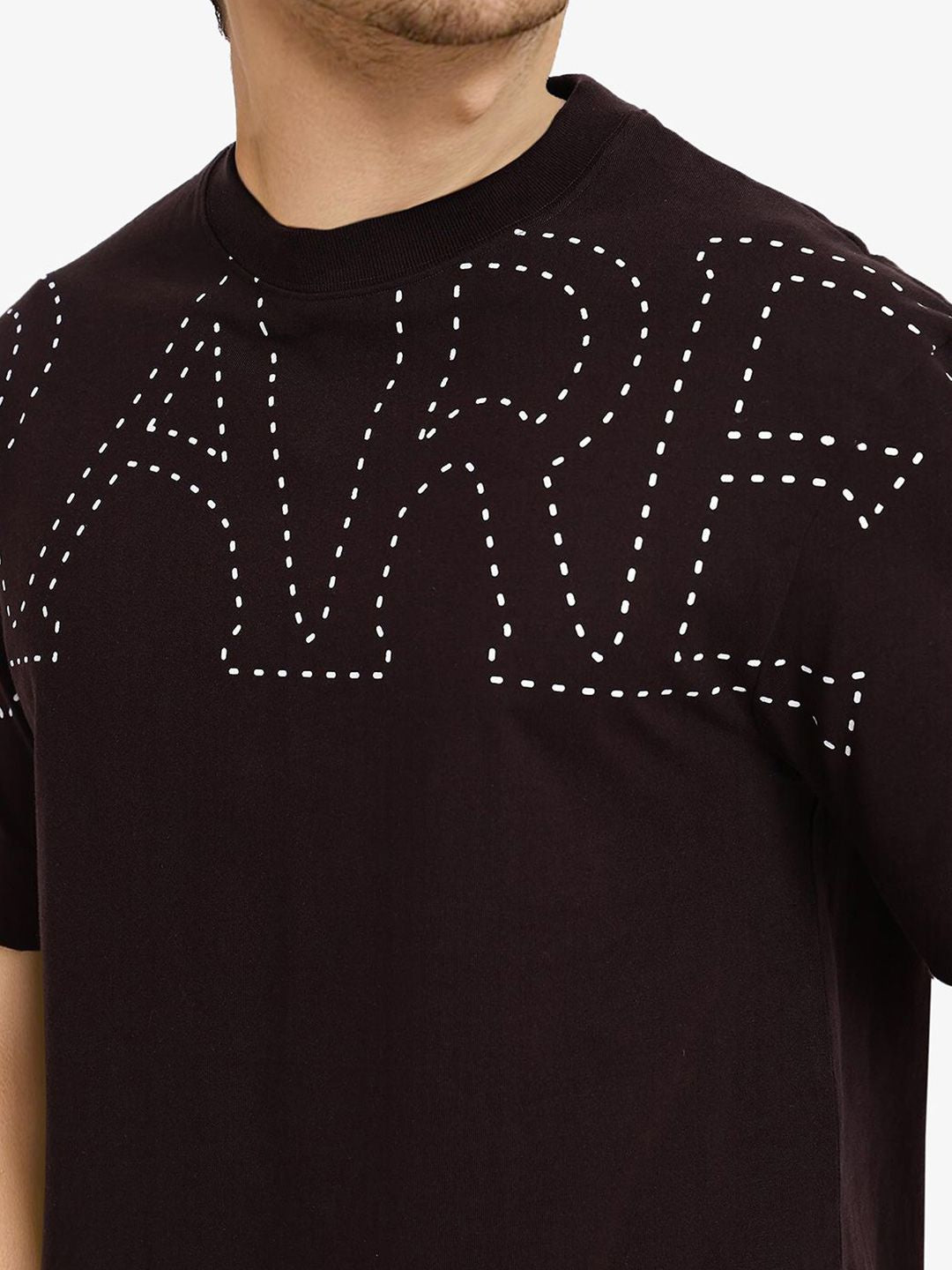 RARE RABBIT Men Typography Printed Round Neck Cotton Oversized T-shirt