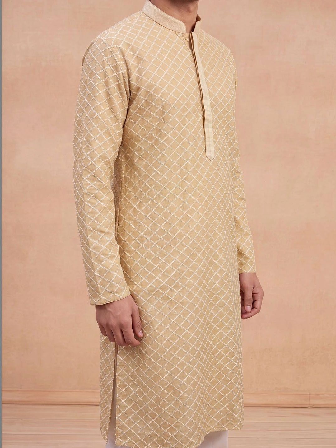 House of Chikankari Men Geometric Printed Kurta