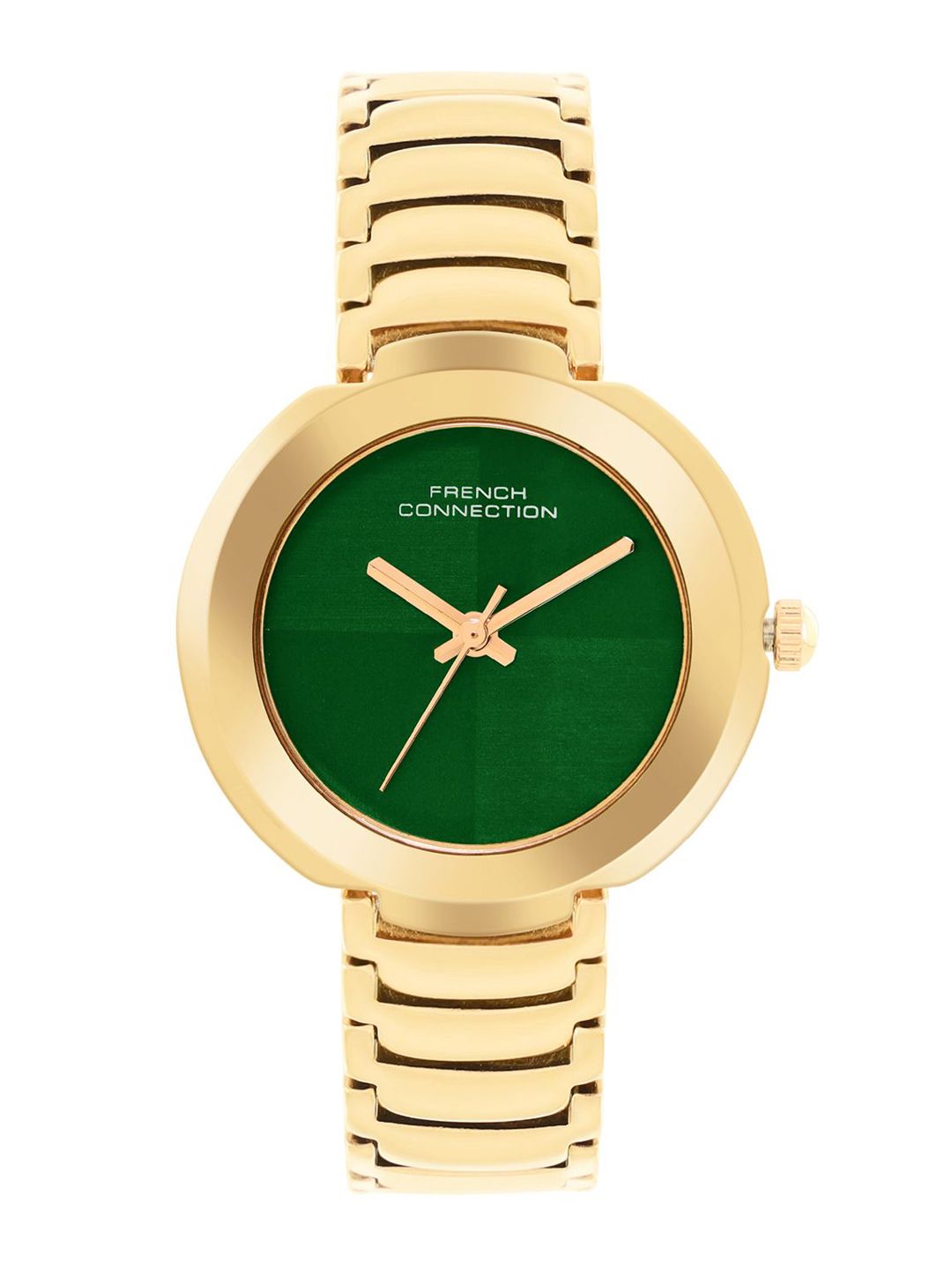 Sambungan Perancis Wanita Dail Dail & Gelang Gaya Tali Analog Watch FCN0109GM