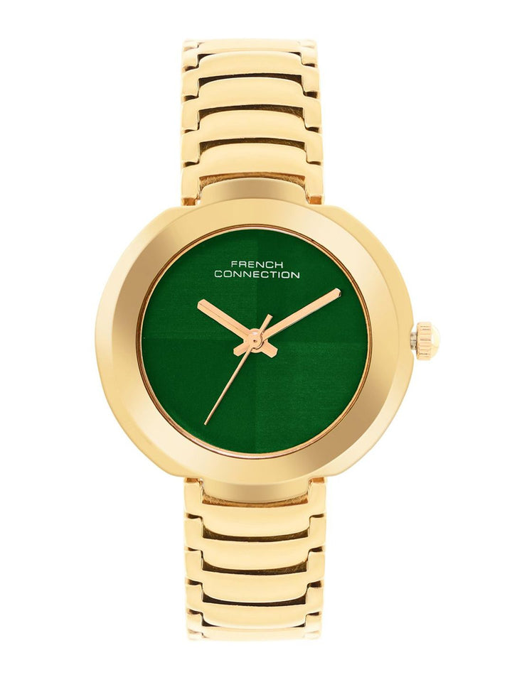 Sambungan Perancis Wanita Dail Dail & Gelang Gaya Tali Analog Watch FCN0109GM