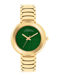 Sambungan Perancis Wanita Dail Dail & Gelang Gaya Tali Analog Watch FCN0109GM