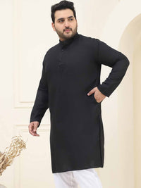 SOJANYA PLUS Band Collar Lengan Panjang Pure Cotton Straight Kurta