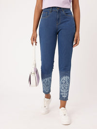 DressBerry Women Classic Touch Mom Fit Ethnic Printed Jeans