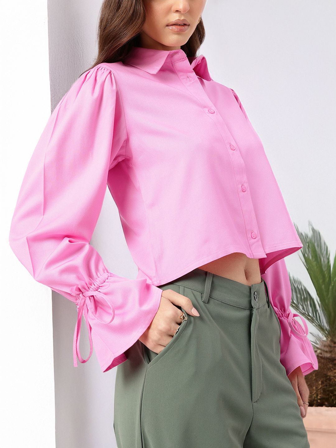 DressBerry Dreamy Designs Bell Sleeve Bow-Detail Shirt