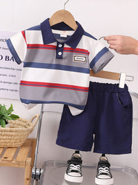 YK Boys Striped Cotton Clothing Set