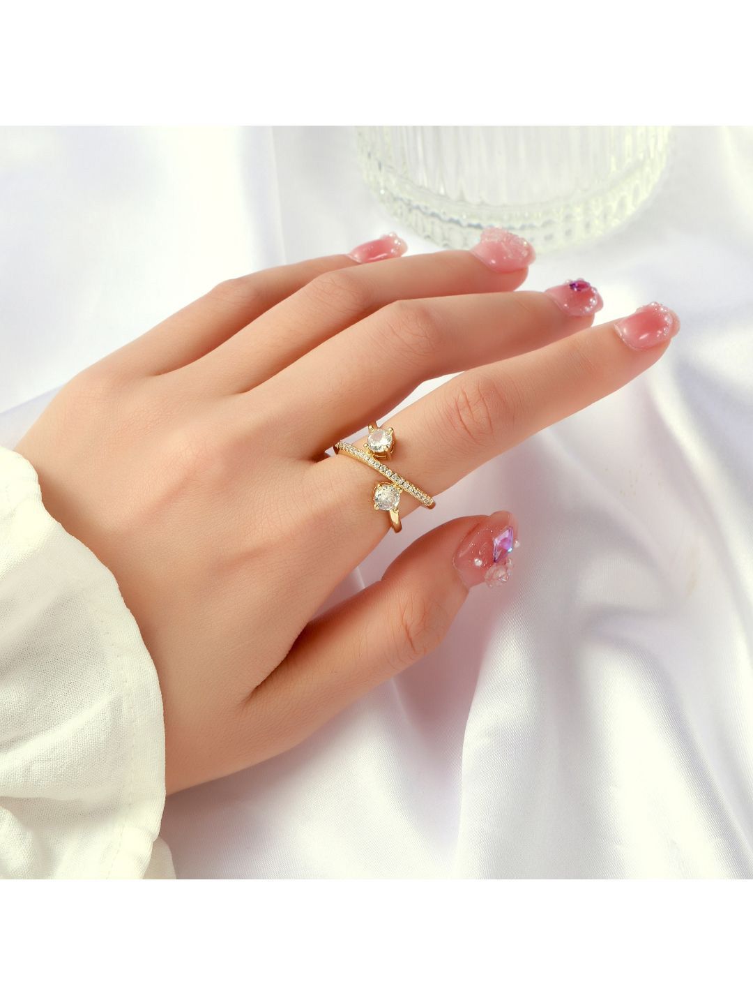 Cincin emas iklan asin untuk aksesori perhiasan cincin jari wanita & perempuan
