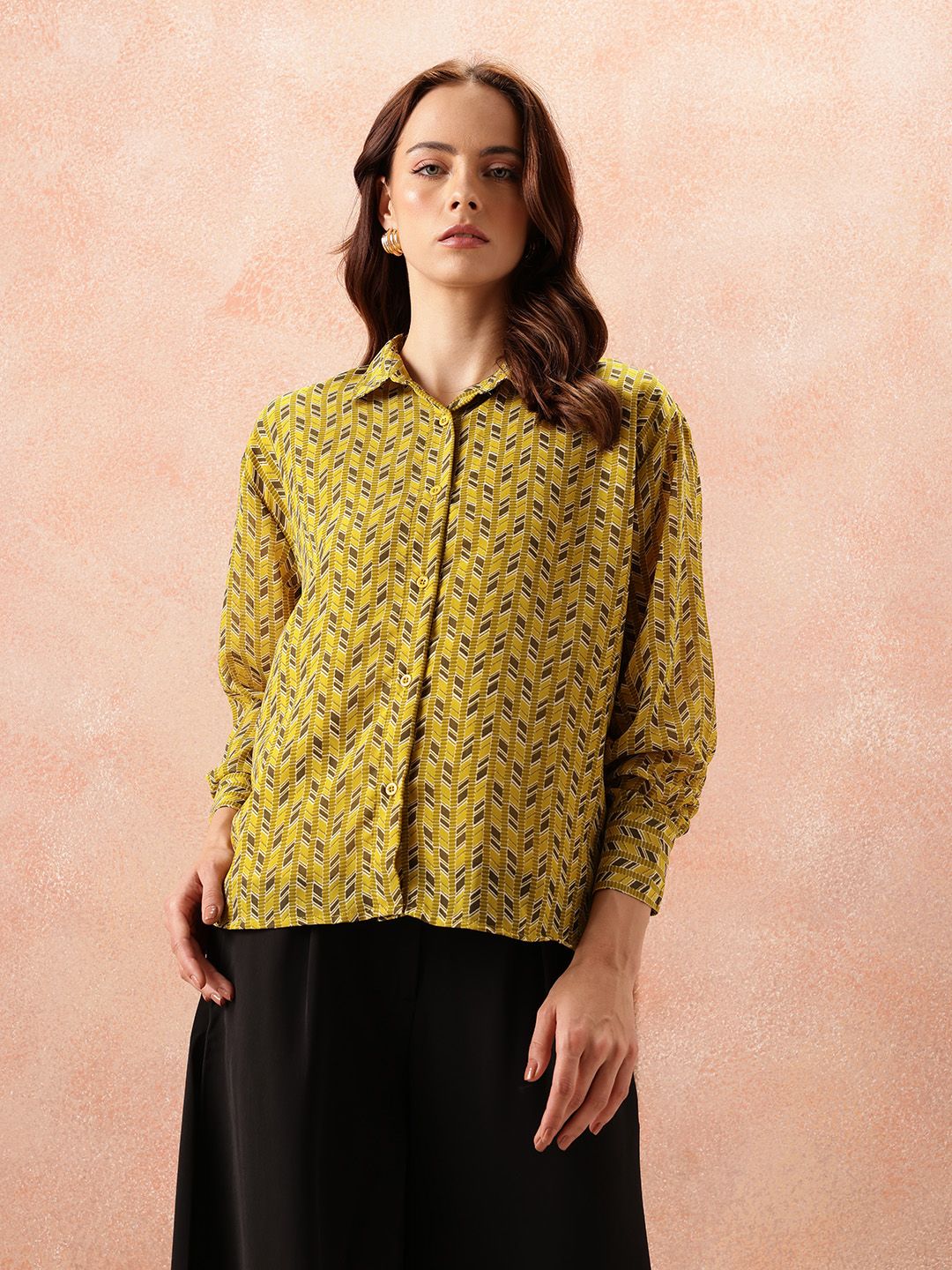 all about you Opaque Printed Casual Shirt