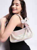 DressBerry Croc Textured Structured Shoulder Bag