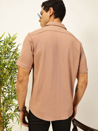 Thomas Scott Men Premium Slim Fit Vertical Stripes Casual Shirt