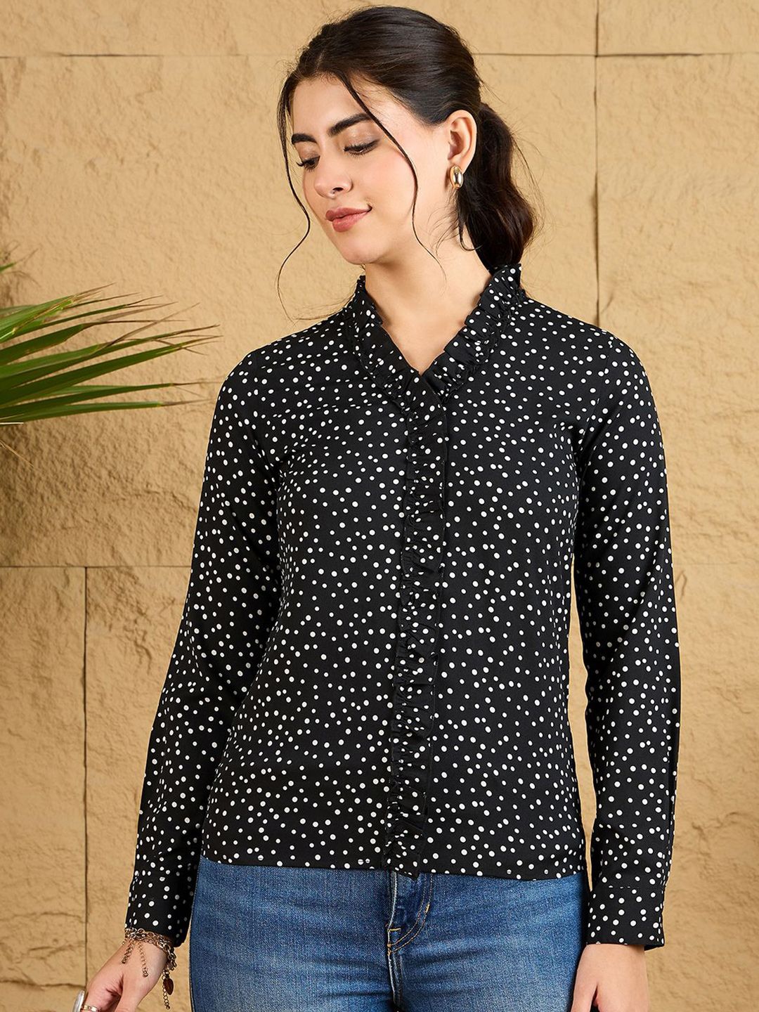 Berrylush Women Polka Dot Printed Top