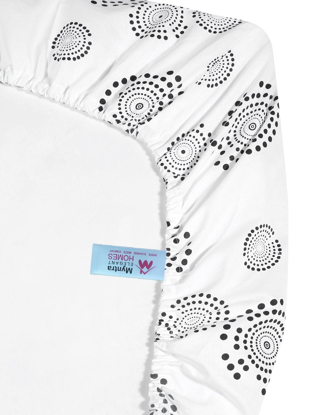 Myntra Elegant Homes White & Grey Floral 400 TC Bedsheet with 2 Pillow Covers