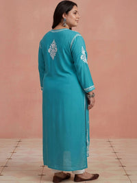 Rumah Wanita Chikankari Kurta Chikankari Sulaman Bunga