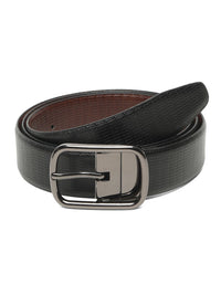 Teakwood Leathers Men Textured Leather Reversible Formal Belt