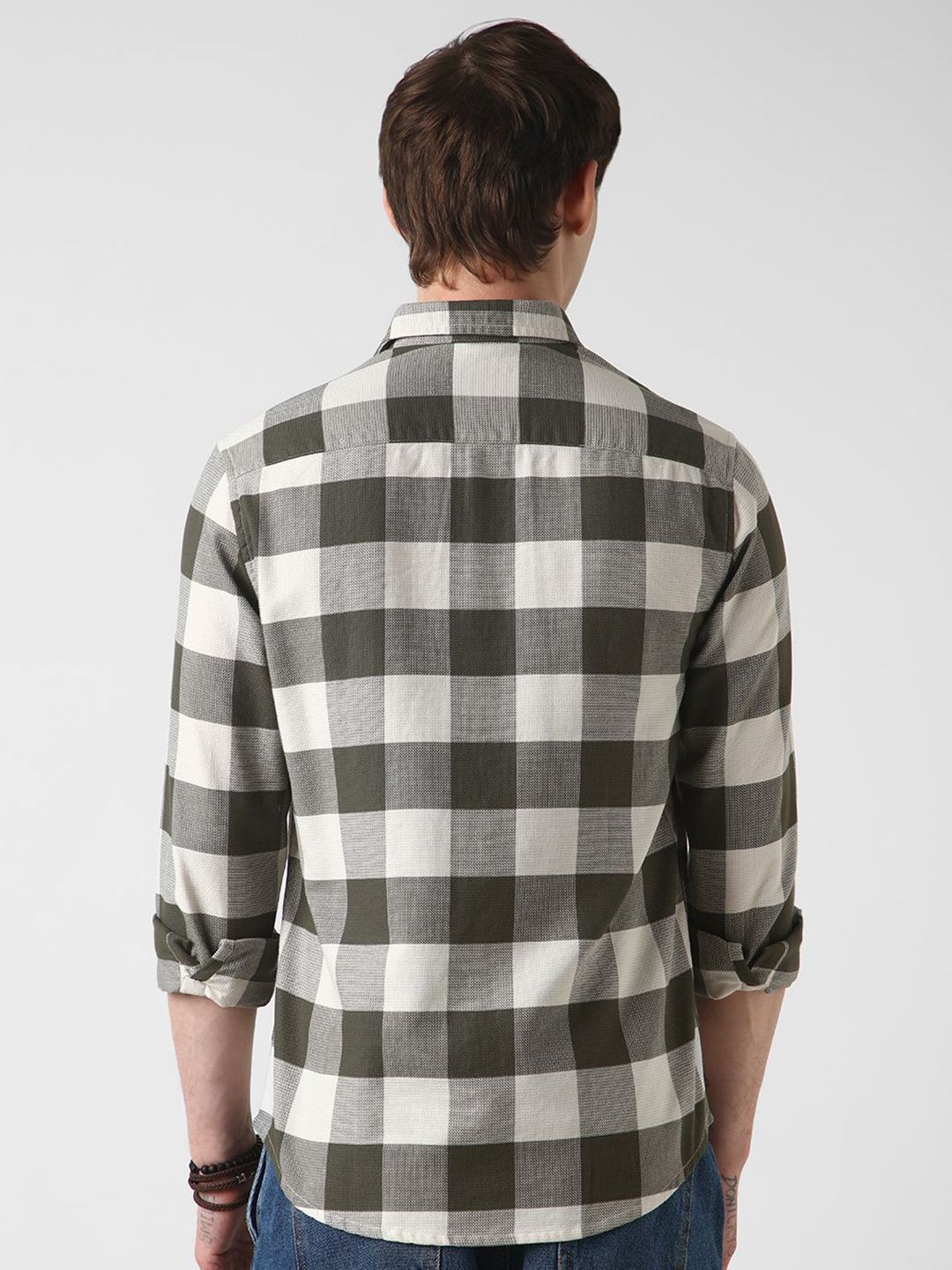 VASTRADO Men Classic Slim Fit Gingham Checks Opaque Checked Casual Shirt