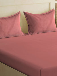 Myntra Elegant Homes Rust Solid Flat 300 TC King Bedsheet With 2 Pillow Covers