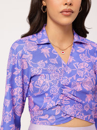 DressBerry Floral Fantasy Wrap Crop Top