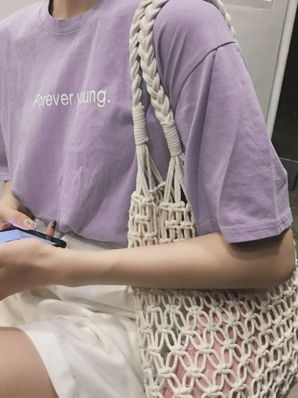 DressBerry Typography Printed Round Neck T-shirt