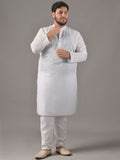 SOJANYA PLUS Saiz Sulam Chikankari Band Kolar Kapas Tulen Kurta Lurus