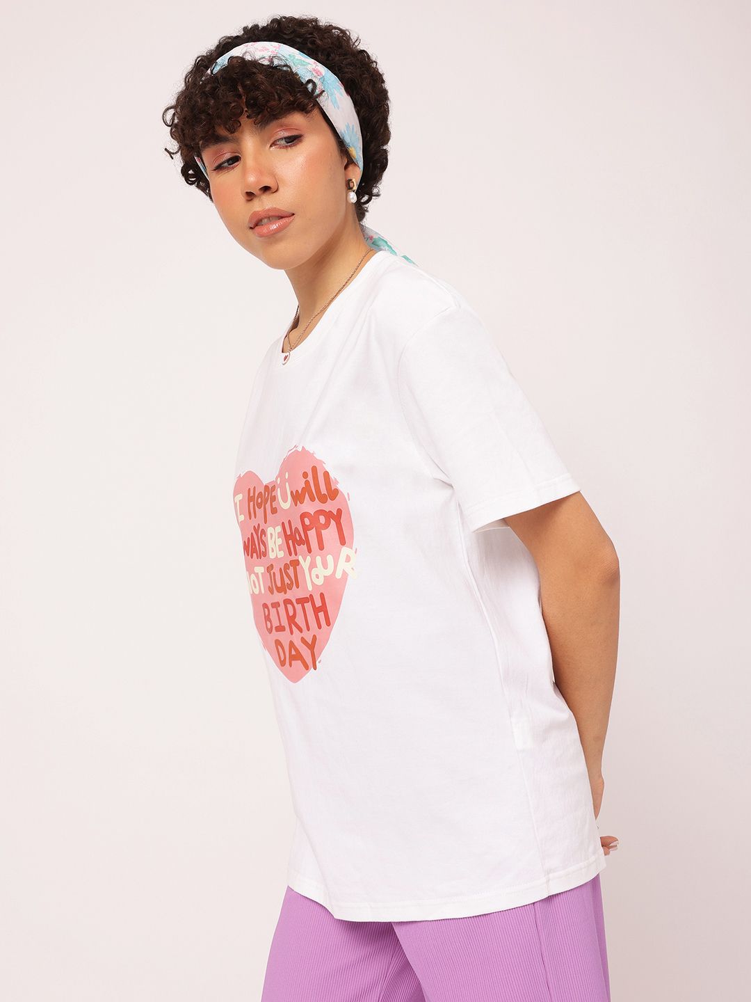 DressBerry Heartfelt Hues Typography Print T-shirt