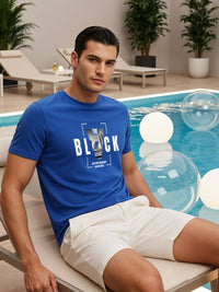 ADRO Typography Printed Short Sleeves Cotton Regular Fit T-shirt