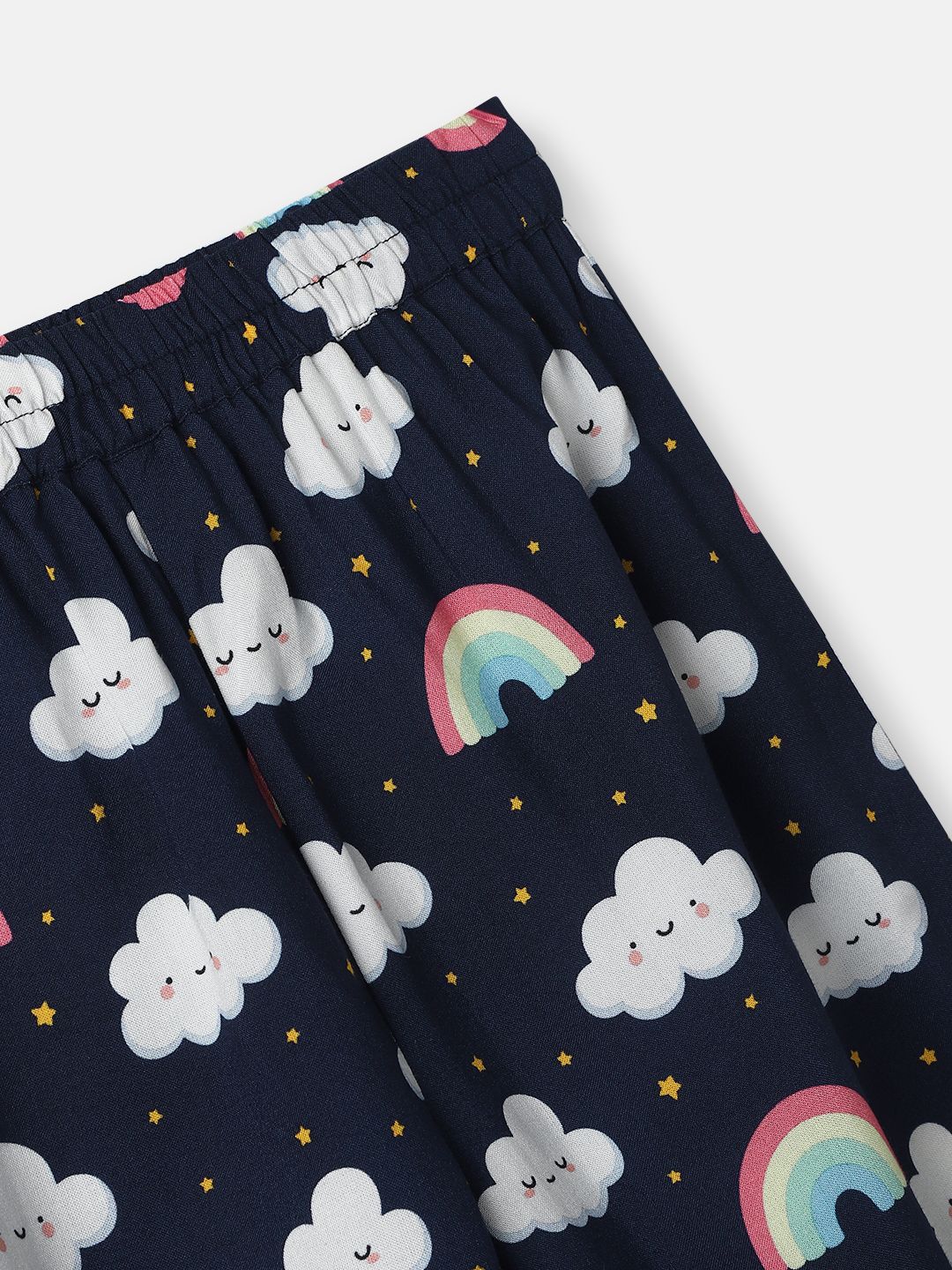 Nauti Nati Boys Clouds and Rainbow Print Shirt and Pyjama Night suits