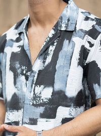 Powerlook Men Regular Fit Abstract Printed Cuban Collar Casual Shirt