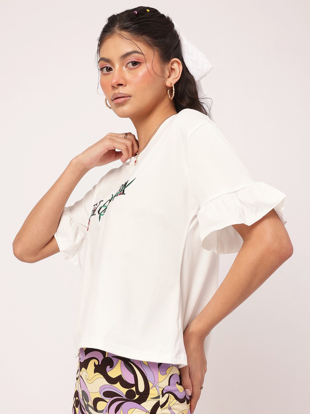 DressBerry Sunshine State Style Embroidered Boxy T-shirt