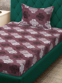 Cadar Bujang KLOTTHE Maroon Floral Cotton