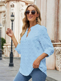 all about you Mandarin Collar Bell Sleeve Top