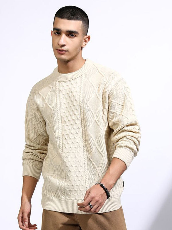 HIGHLANDER Men Cable Knit Pullover Sweaters
