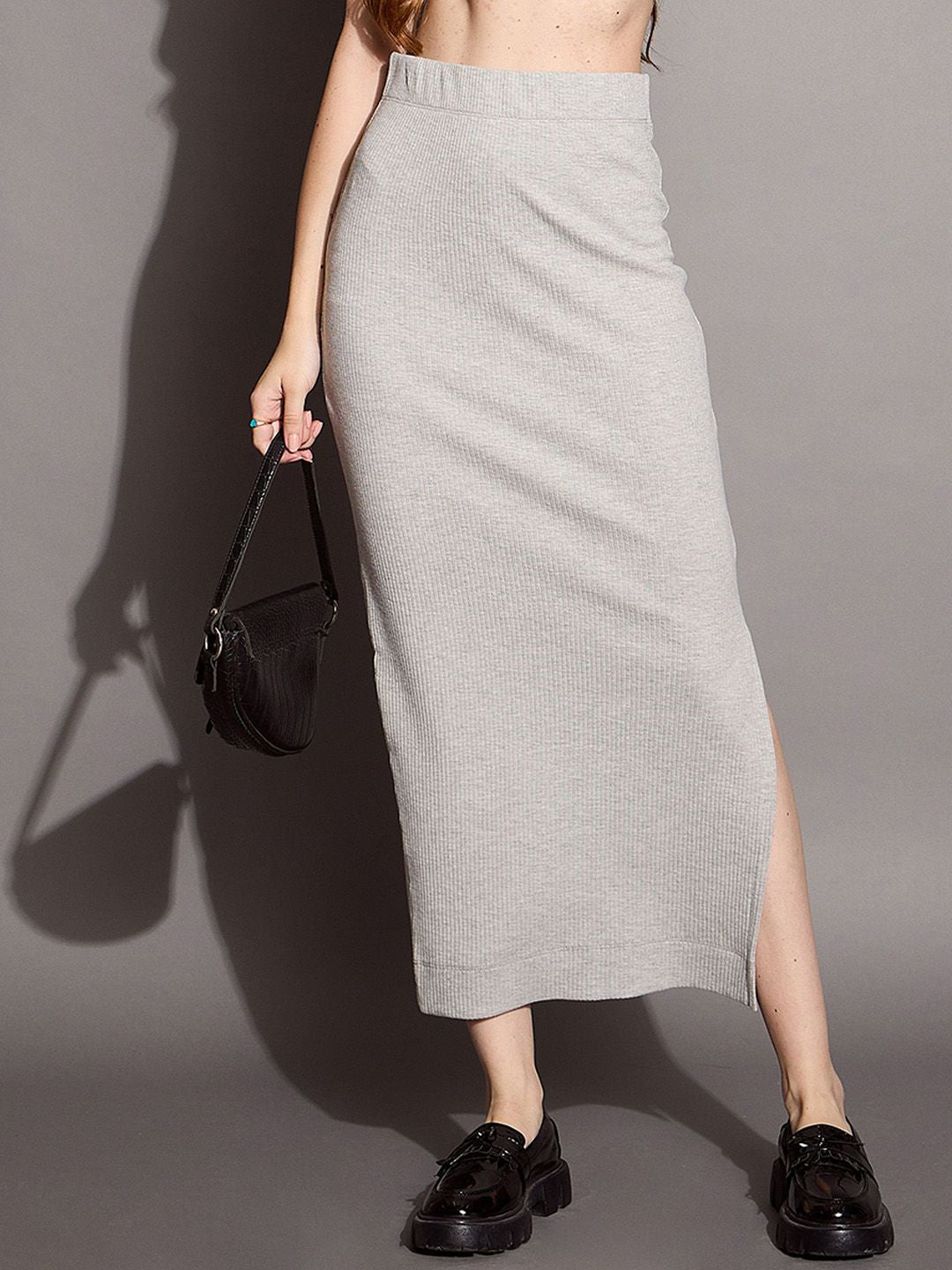 SASSAFRAS BASICS Ribbed Pencil Skirt