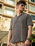 Campus Sutra Men Self Design Polo Collar Cotton T-shirt