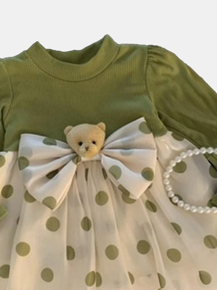 YK Polka Dot Print Peplum Dress