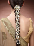 KARATCART Gold-Plated & White Kundan Studded Head Chain