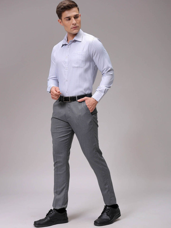 The Indian Garage Co. X Luxe Men Slim Fit Multi Stripes Opaque Striped Formal Shirt