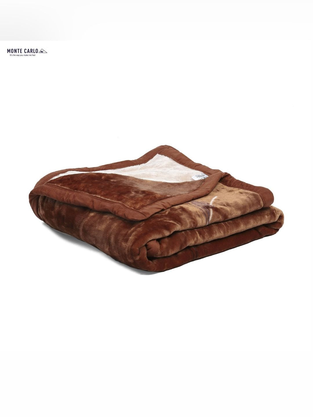 Monte Carlo Pink & Brown Floral Mild Winter 500 GSM Single Bed Blanket