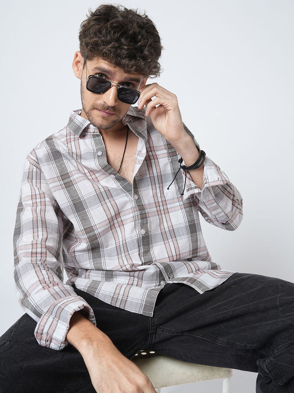 VASTRADO Classic Checked Slim Fit Pure Cotton Casual Shirt