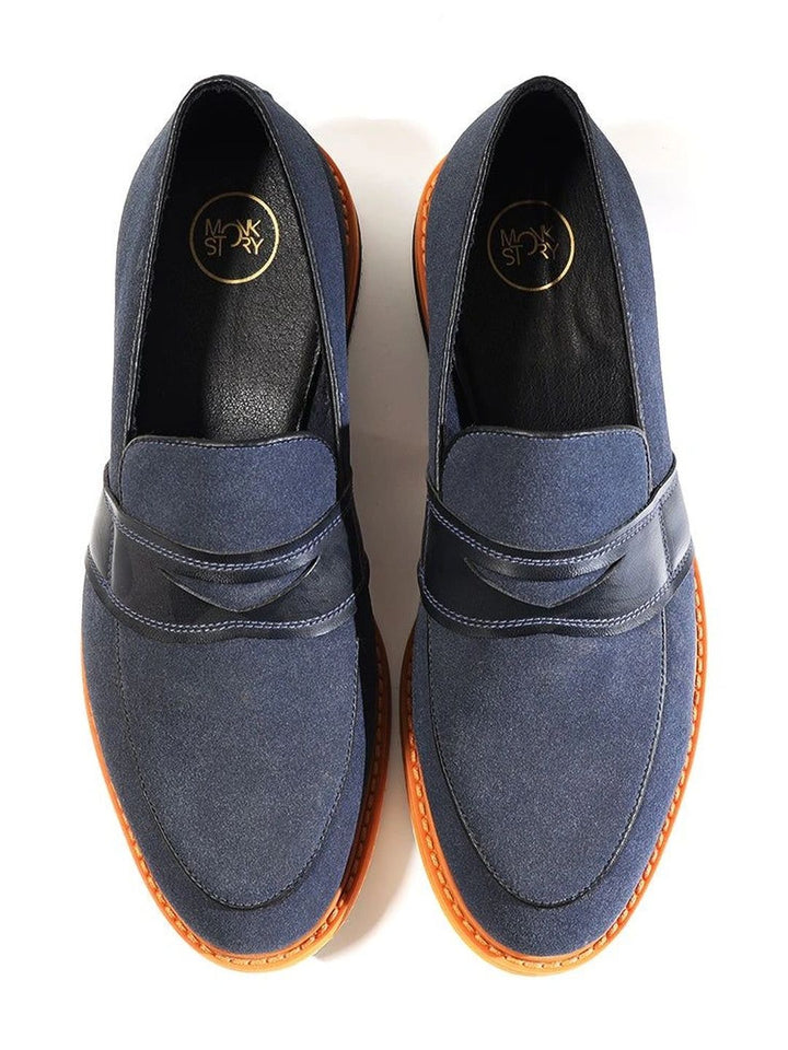 MONKSTORY Men Colourblocked PU Loafers