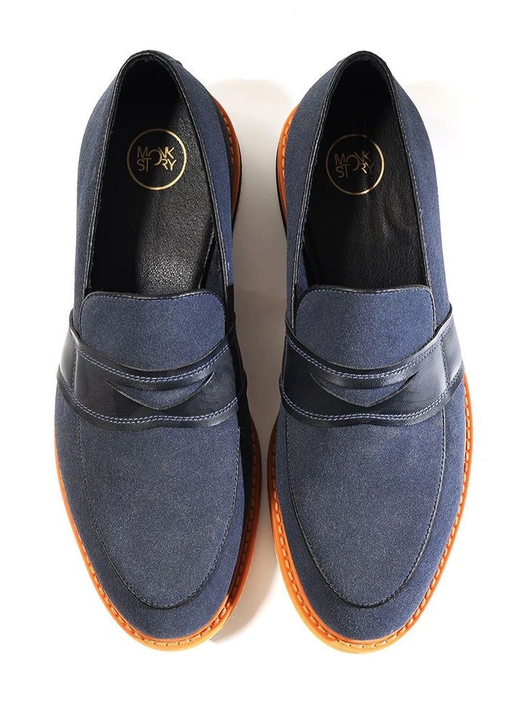 MONKSTORY Men Colourblocked PU Loafers