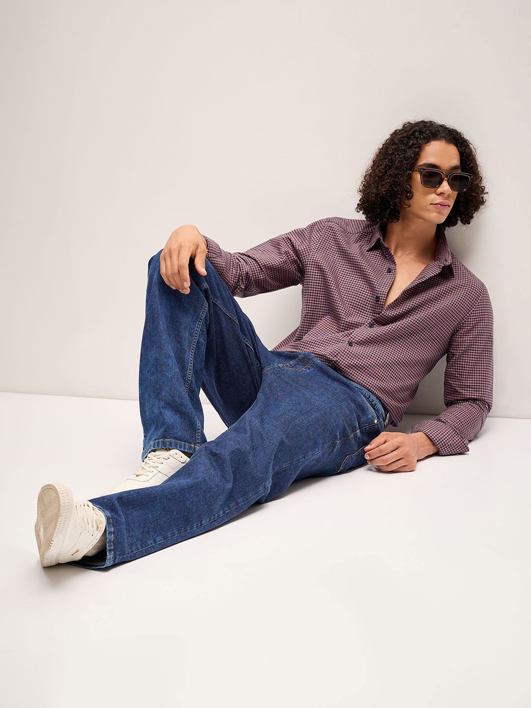 THE BEAR HOUSE Men Checked Slim Fit Pure Cotton Casual Shirt