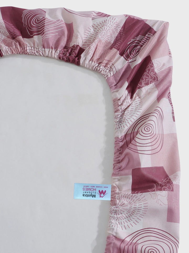 Myntra Elegant Homes Pink Geometric 400 TC Set Cadar King Kapas 2.50 m x 2.25 m