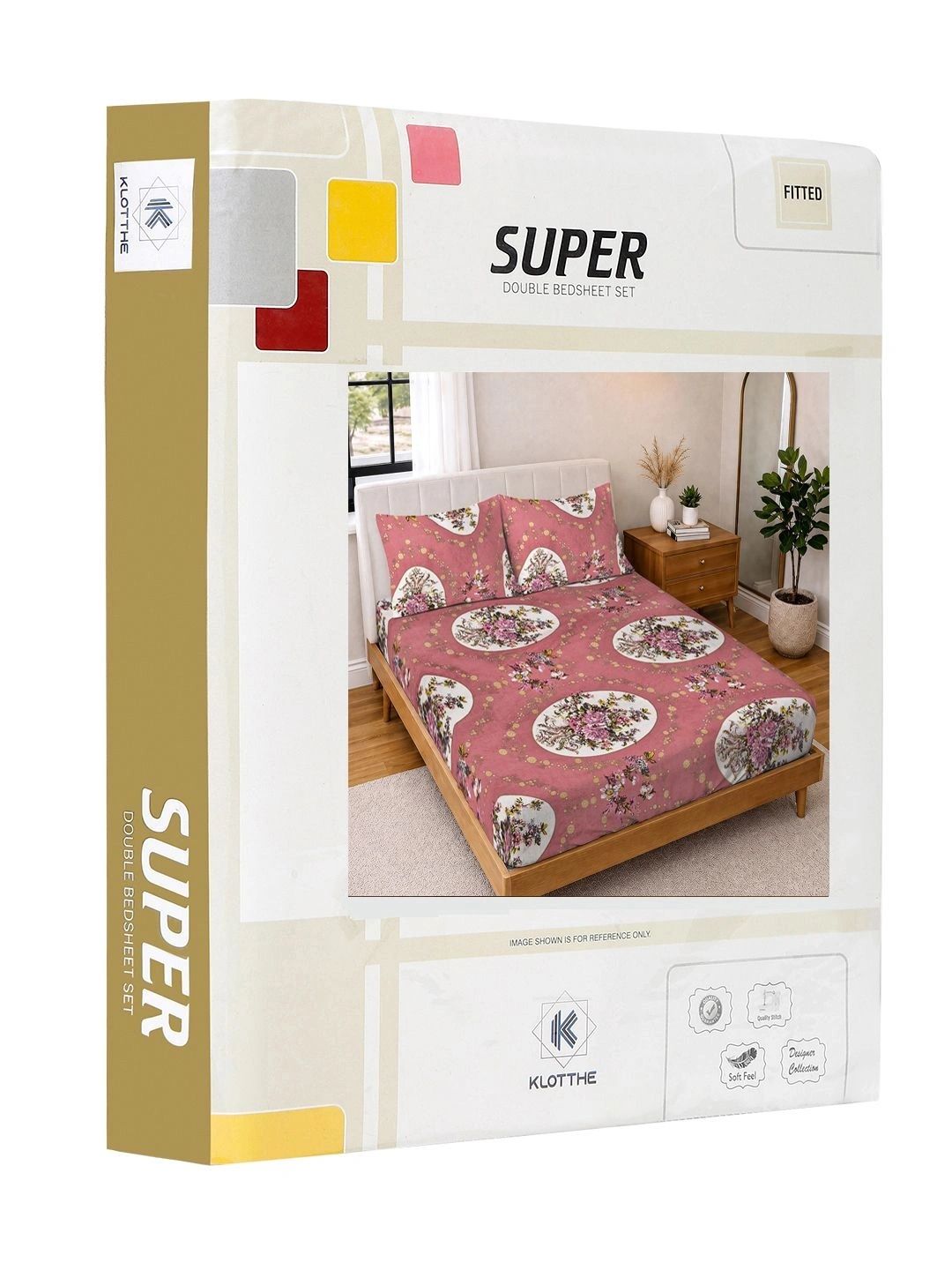 KLOTTHE Rust Floral 300 TC King Bedsheet with 2 Pillow Covers
