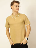Thomas Scott Men Solid Polo Collar Cotton T-shirt