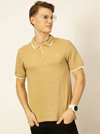 Thomas Scott Men Solid Polo Collar Cotton T-shirt