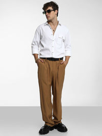 Campus Sutra Men Comfort Spread Collar Textured  Casual Shirt